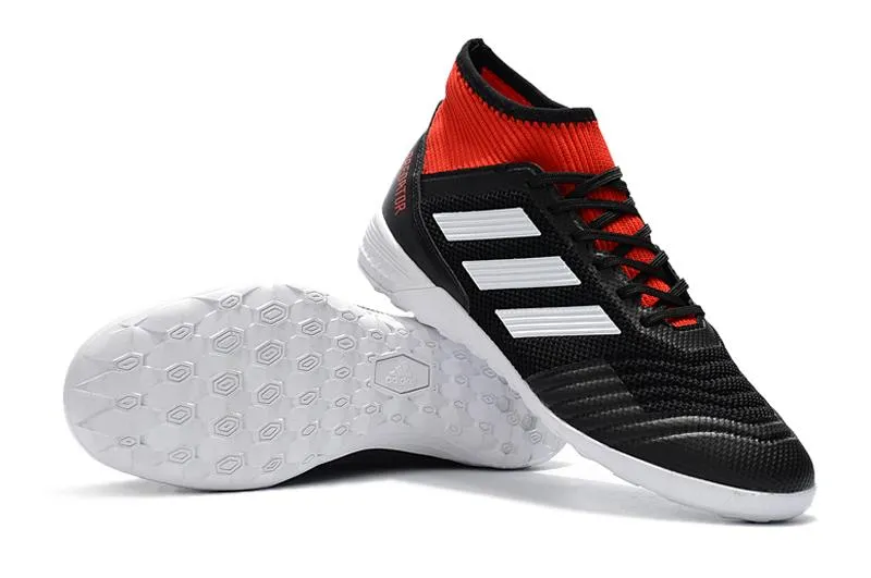 Adidas Predator IC Indoor Flat Soccer Shoes Black/White/Red