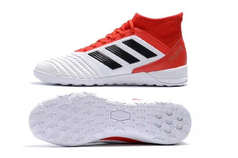 Adidas Predator IC Indoor Flat Soccer Shoes Red/White/Black