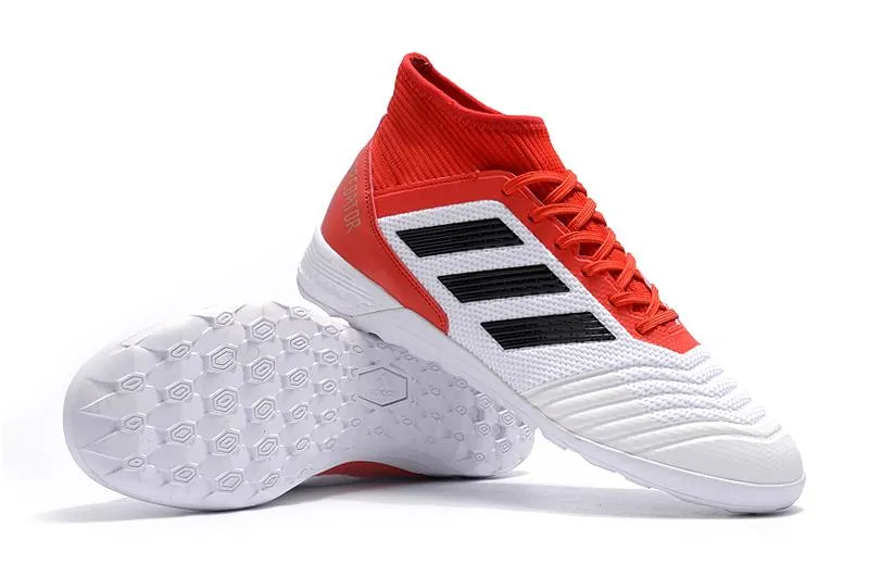 Adidas Predator IC Indoor Flat Soccer Shoes Red/White/Black