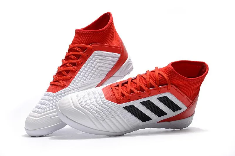 Adidas Predator IC Indoor Flat Soccer Shoes Red/White/Black