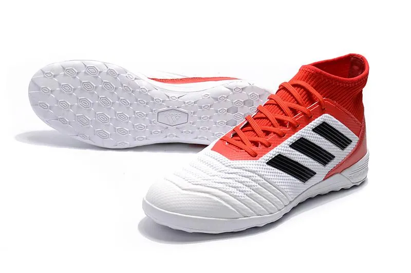 Adidas Predator IC Indoor Flat Soccer Shoes Red/White/Black