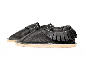 Adult Moccasin - Classic Fringe - Onyx