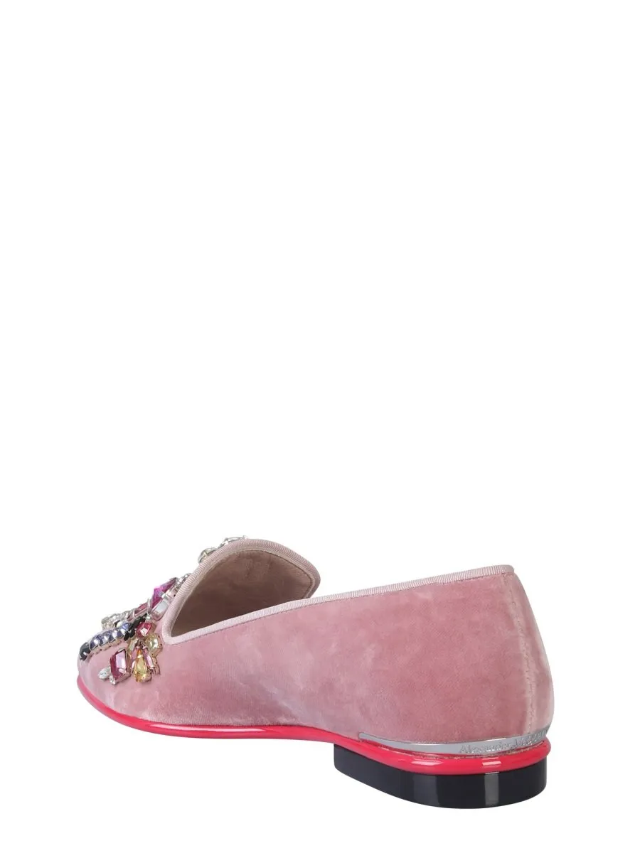 Alexander McQueen Embellished Pointed Toe Moccasins