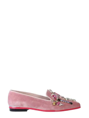 Alexander McQueen Embellished Pointed Toe Moccasins