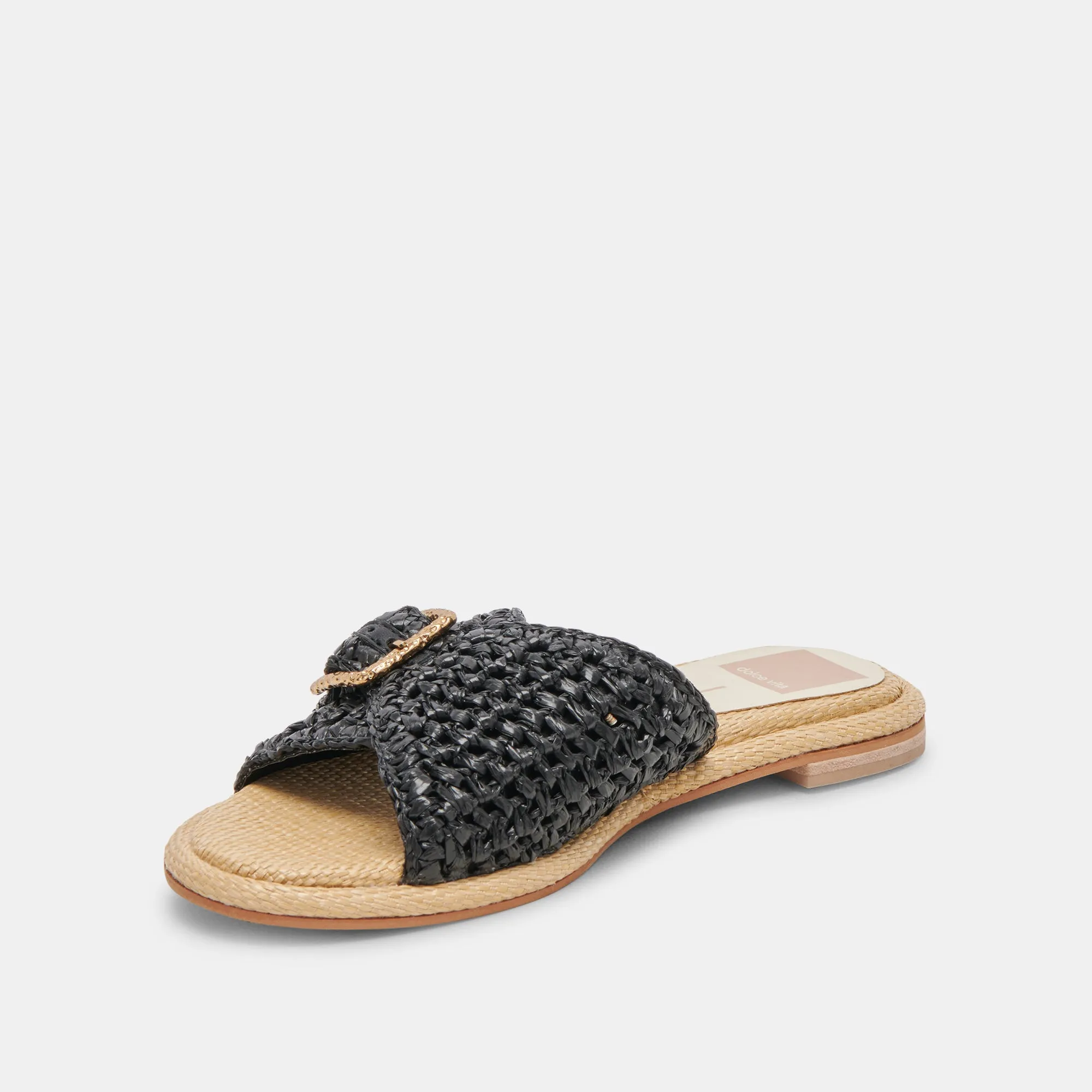 ALONZO SANDALS ONYX RAFFIA