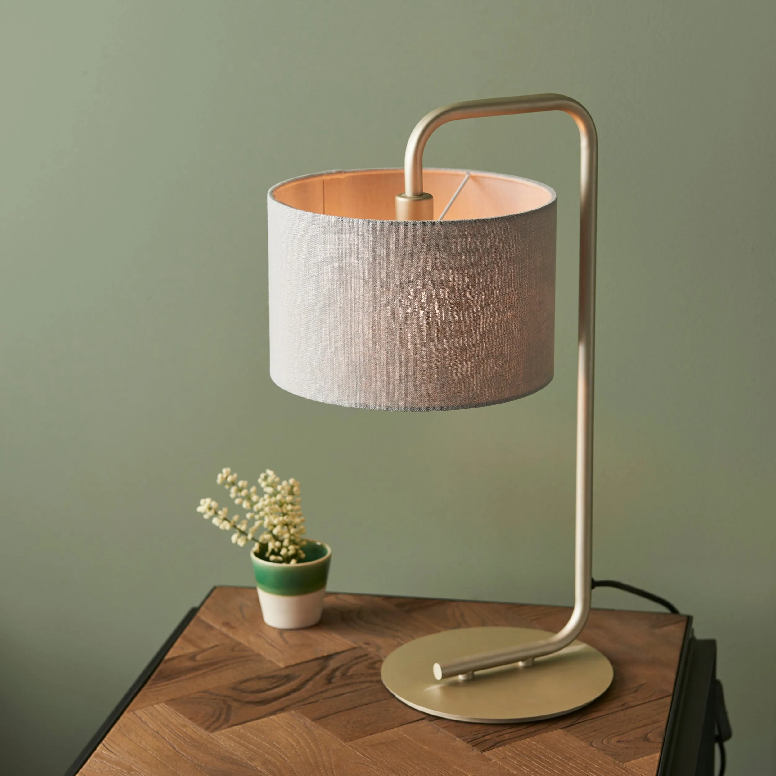 Amos Hybrid Table Lamp Satin Champagne