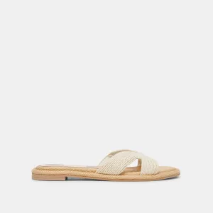 ATOMIC WIDE SANDALS WHITE RAFFIA