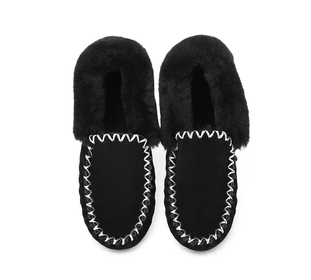 AUSTRALIAN SHEPHERD® UGG Slippers Sheepskin Wool Ankle Popo Moccasins