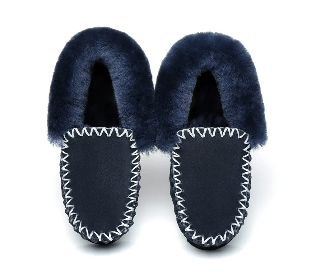 AUSTRALIAN SHEPHERD® UGG Slippers Sheepskin Wool Ankle Popo Moccasins