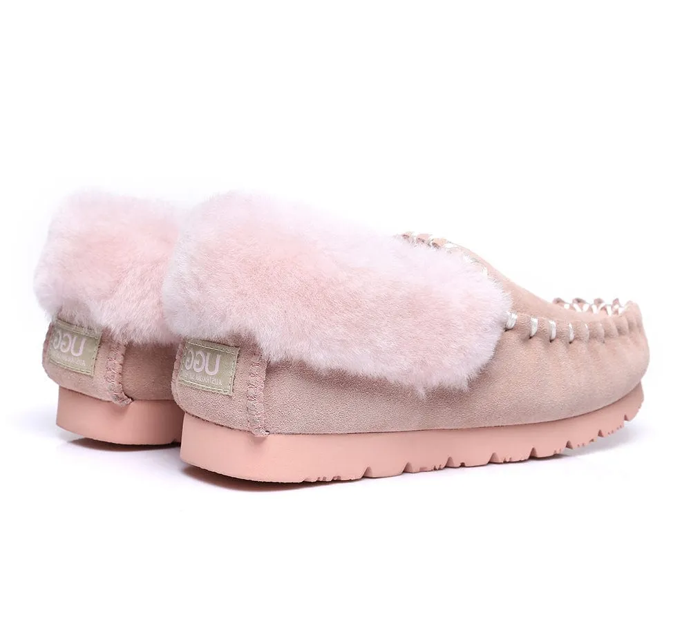 AUSTRALIAN SHEPHERD® UGG Slippers Sheepskin Wool Ankle Popo Moccasins