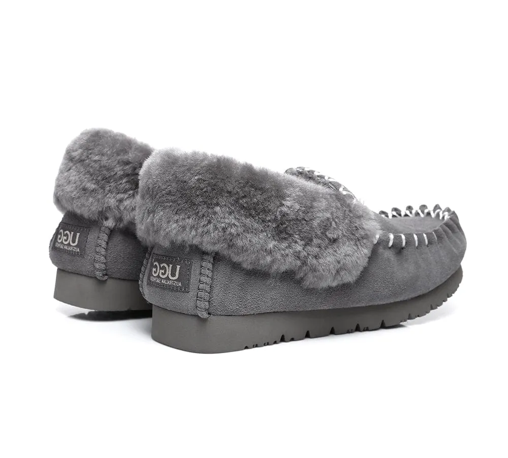 AUSTRALIAN SHEPHERD® UGG Slippers Sheepskin Wool Ankle Popo Moccasins