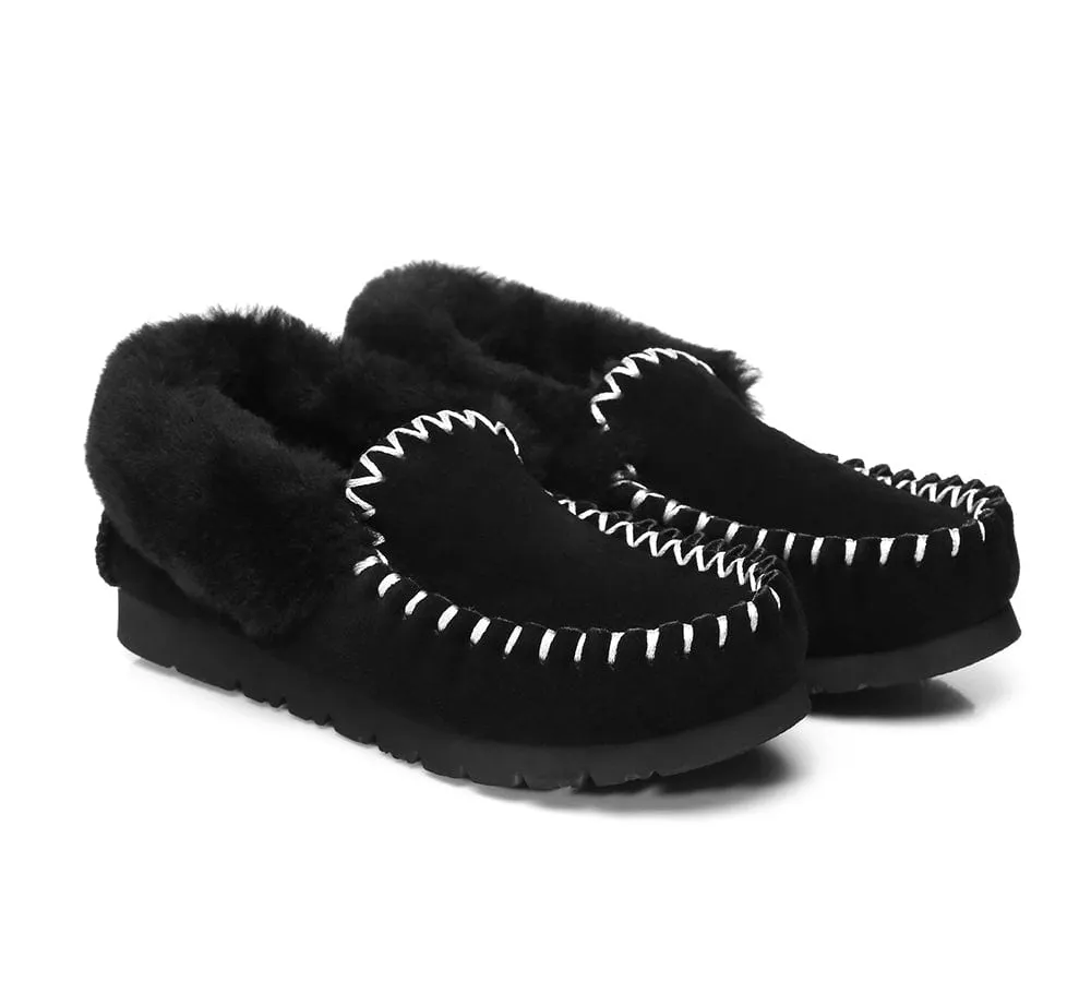 AUSTRALIAN SHEPHERD® UGG Slippers Sheepskin Wool Ankle Popo Moccasins