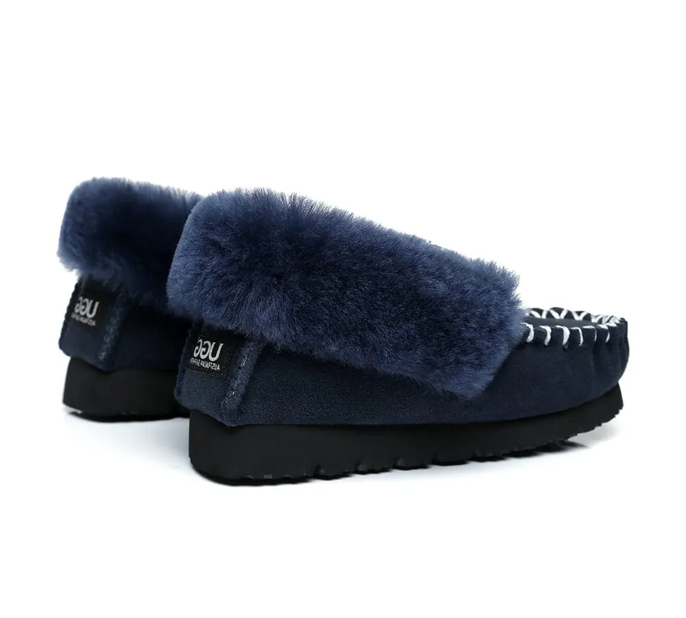 AUSTRALIAN SHEPHERD® UGG Slippers Sheepskin Wool Ankle Popo Moccasins