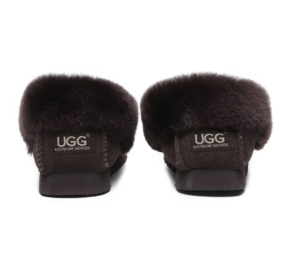 AUSTRALIAN SHEPHERD® UGG Slippers Sheepskin Wool Ankle Popo Moccasins