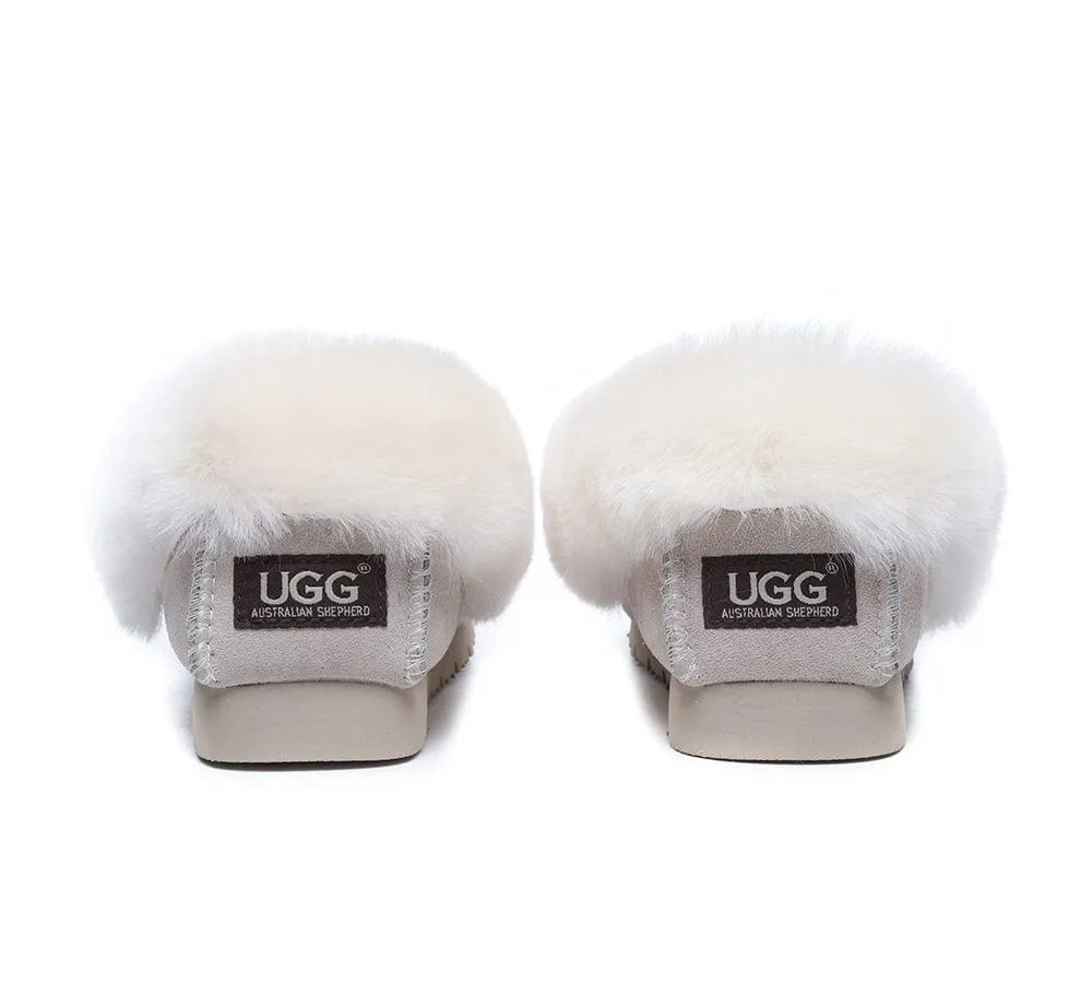 AUSTRALIAN SHEPHERD® UGG Slippers Sheepskin Wool Ankle Popo Moccasins