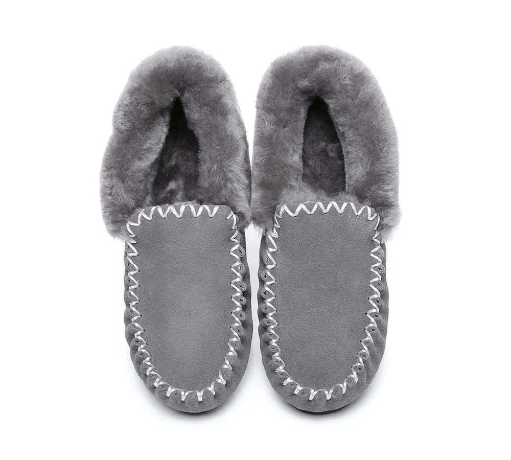 AUSTRALIAN SHEPHERD® UGG Slippers Sheepskin Wool Ankle Popo Moccasins