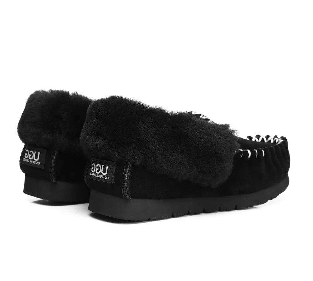 AUSTRALIAN SHEPHERD® UGG Slippers Sheepskin Wool Ankle Popo Moccasins