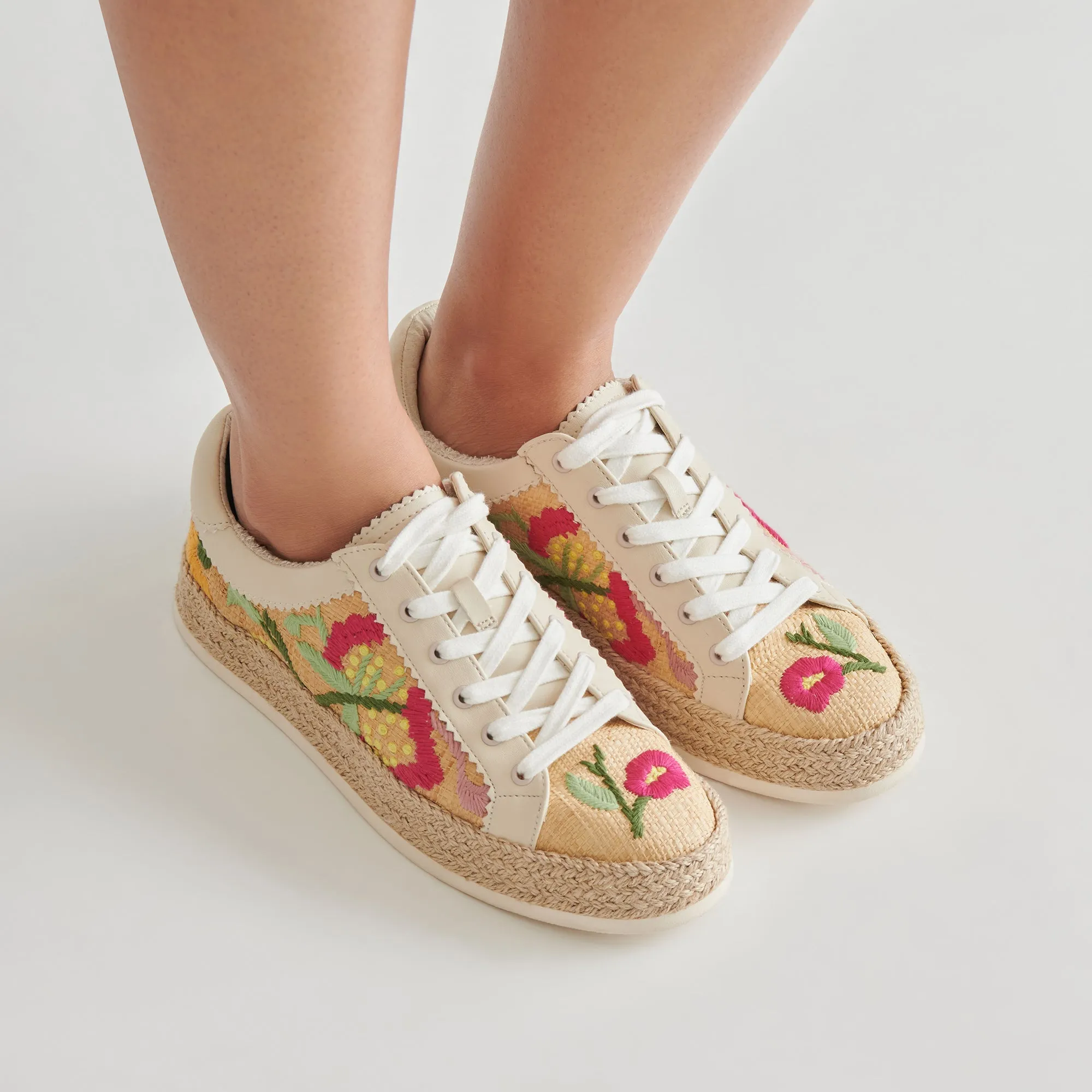 AZALIA SNEAKERS FLORAL MULTI RAFFIA