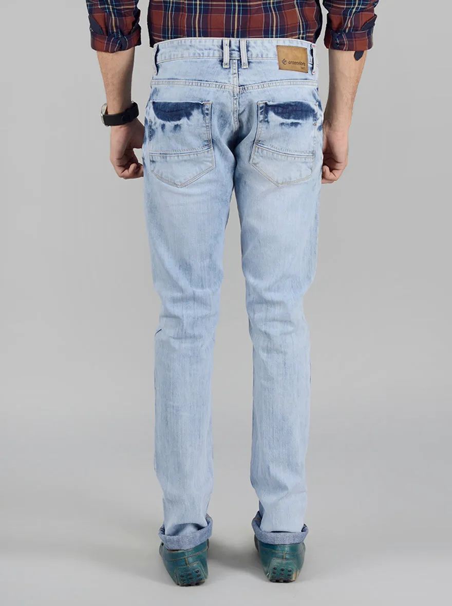 Blue Mirage Washed Narrow Fit Jeans | Greenfibre