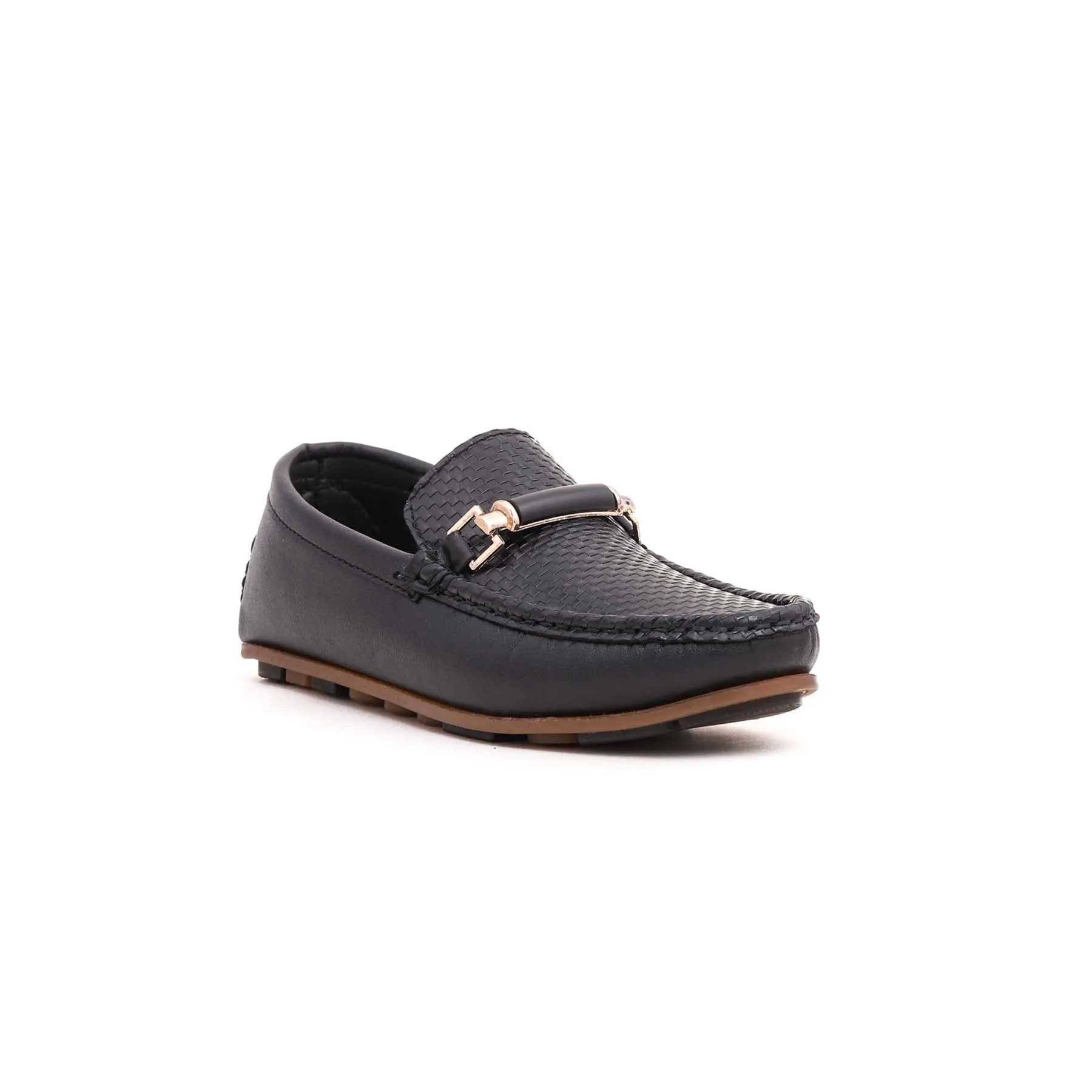 Boys Black Formal Moccasin KD0376