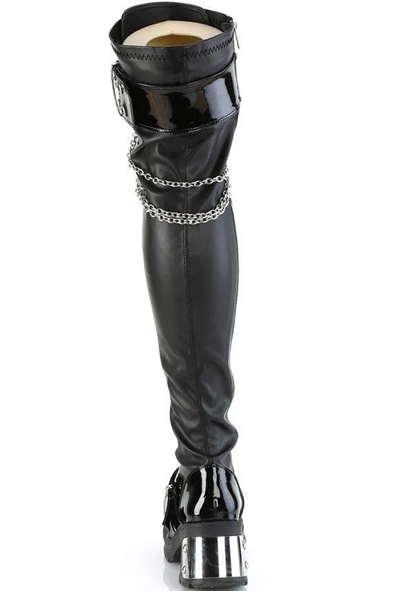 BRATTY-304 [Black Vegan Leather] | BOOTS [PREORDER]