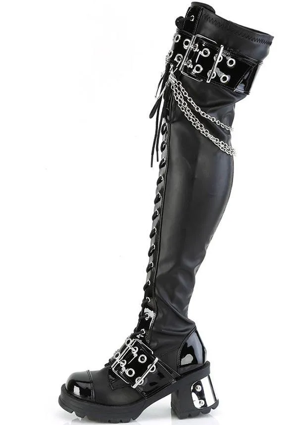 BRATTY-304 [Black Vegan Leather] | BOOTS [PREORDER]