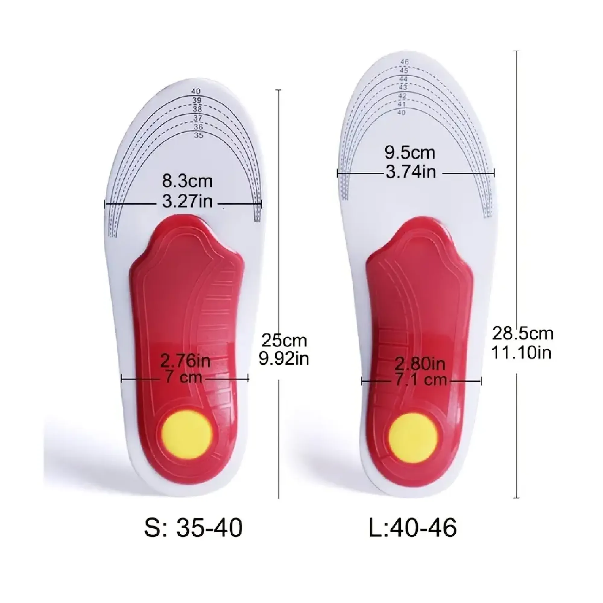 Breathable EVA Arch Support Insoles - Cuttable Shoe Pads (Size Up Recommended)