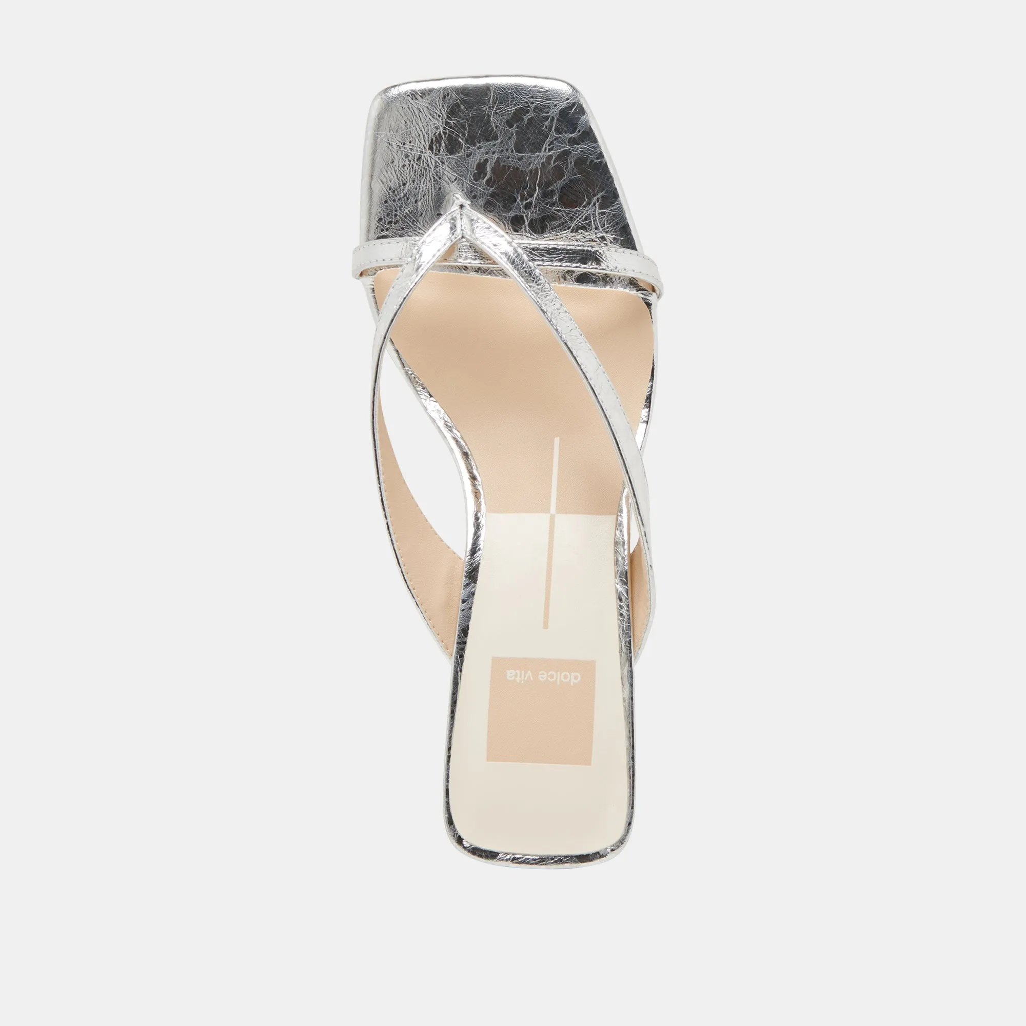 BREVEL HEELS SILVER DISTRESSED LEATHER