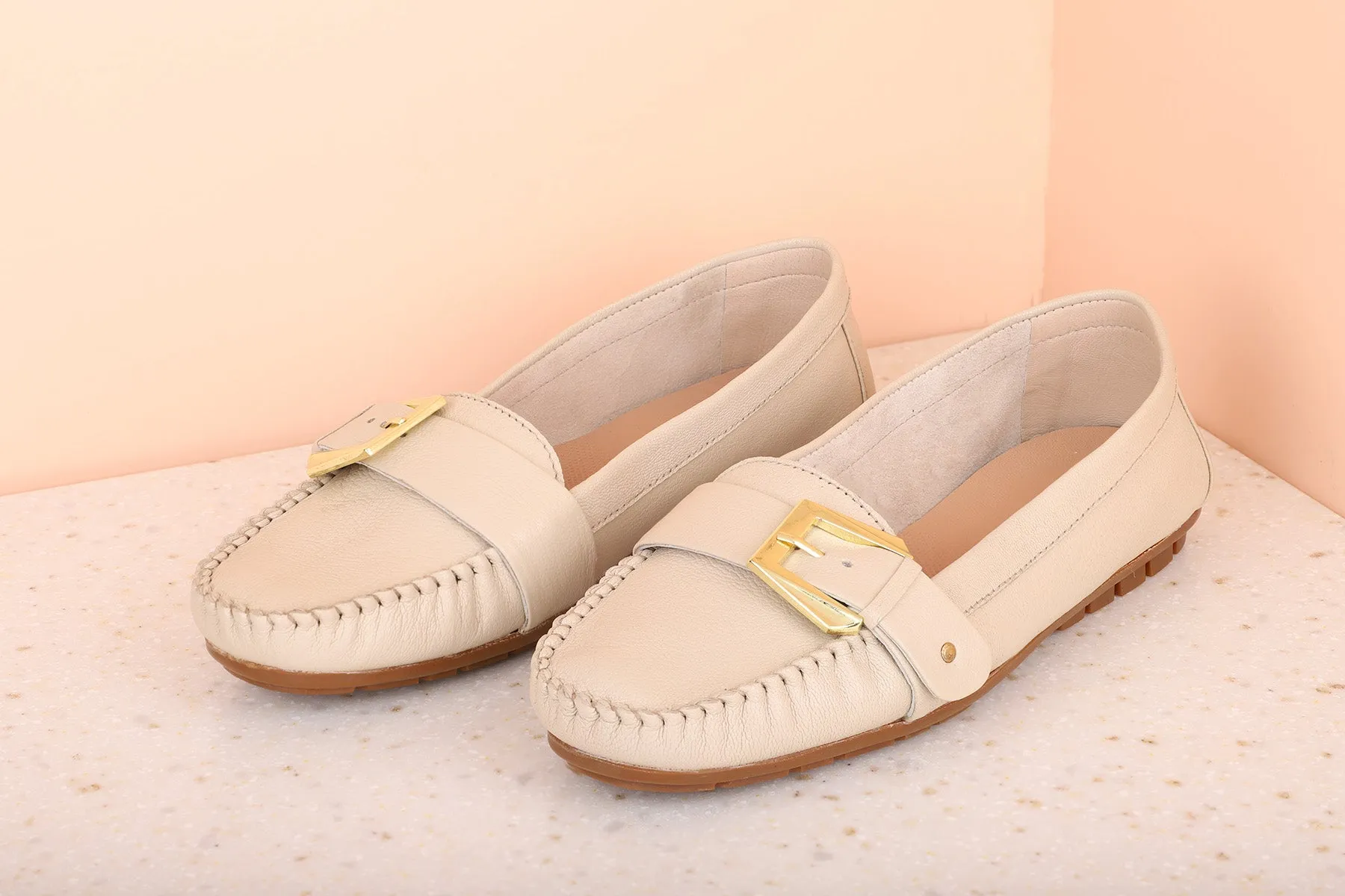 Buckle Leather Loafers