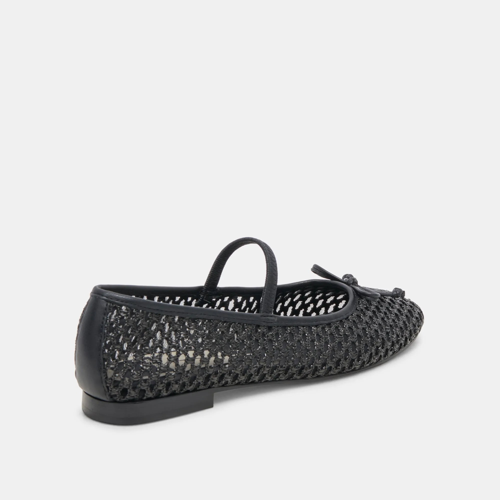 CARIN RAFFIA BALLET FLATS ONYX RAFFIA