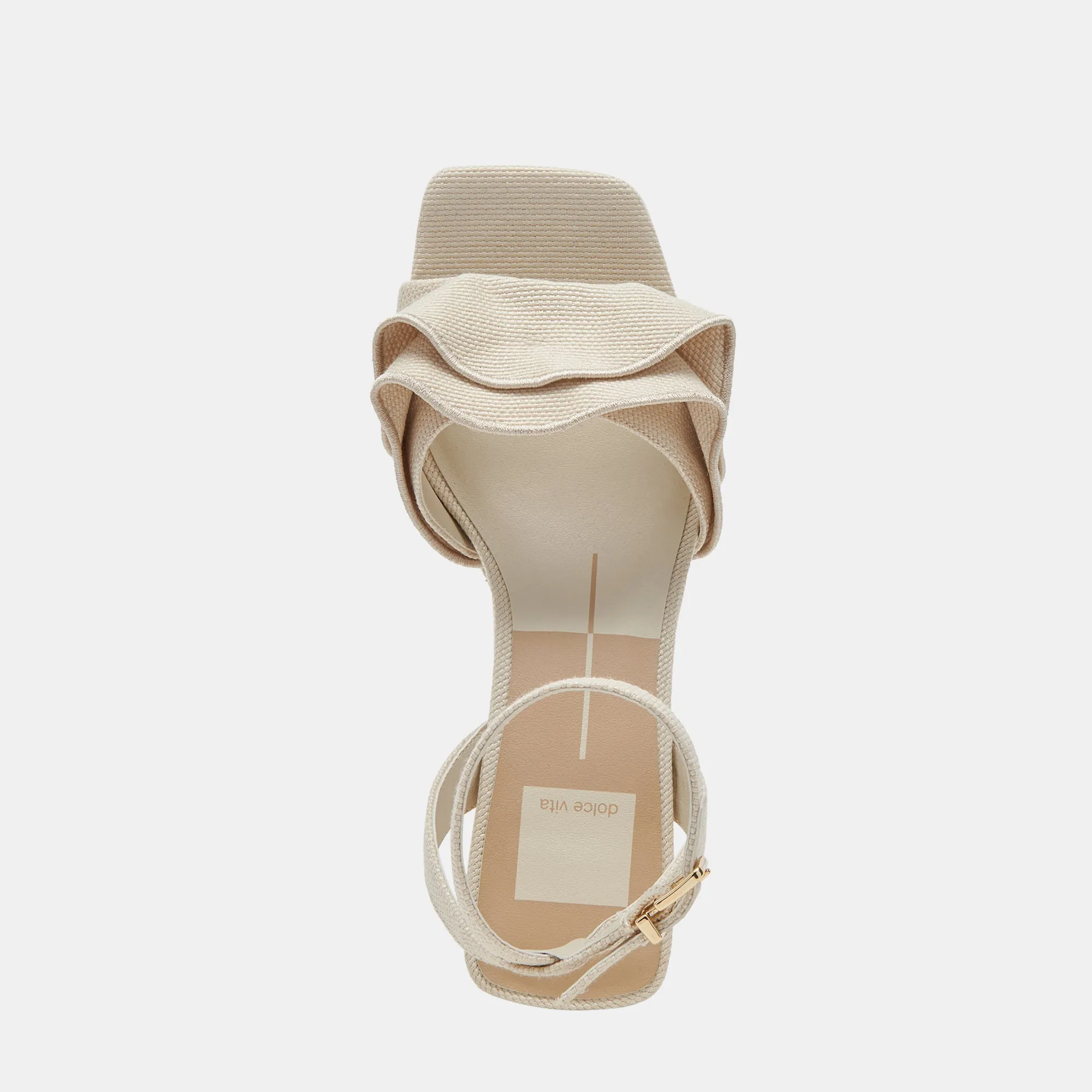 CHEER HEELS IVORY RAFFIA