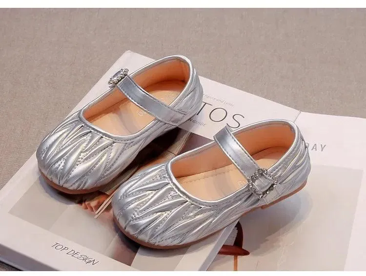 Children's Casual Shoes - Girls Elegant Flat Pleated - Design TSS272