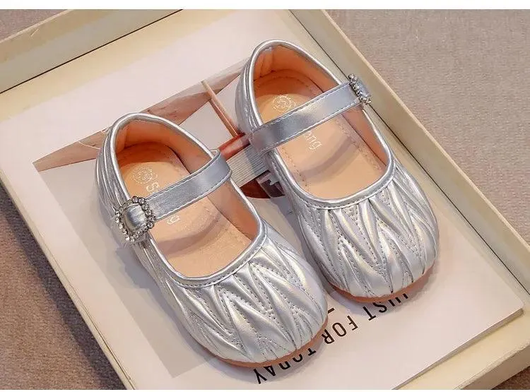 Children's Casual Shoes - Girls Elegant Flat Pleated - Design TSS272