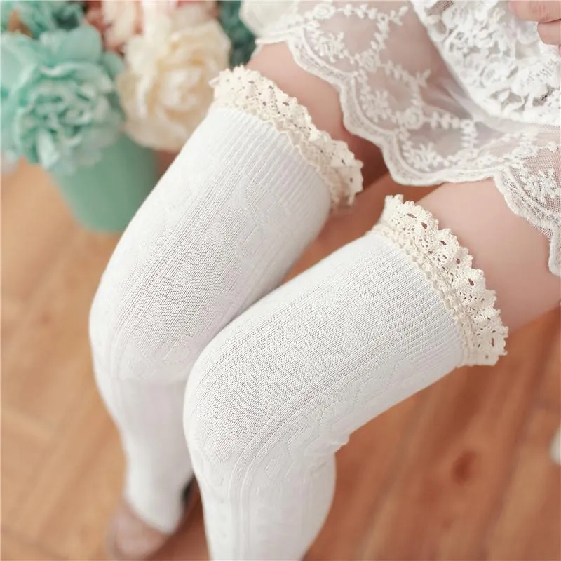 CROCHET LACE THIGH HIGH STOCKINGS KF2392