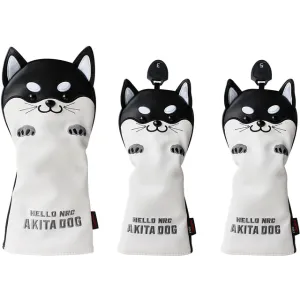 Cute Akita Golf Wood Head Cover PU Leather