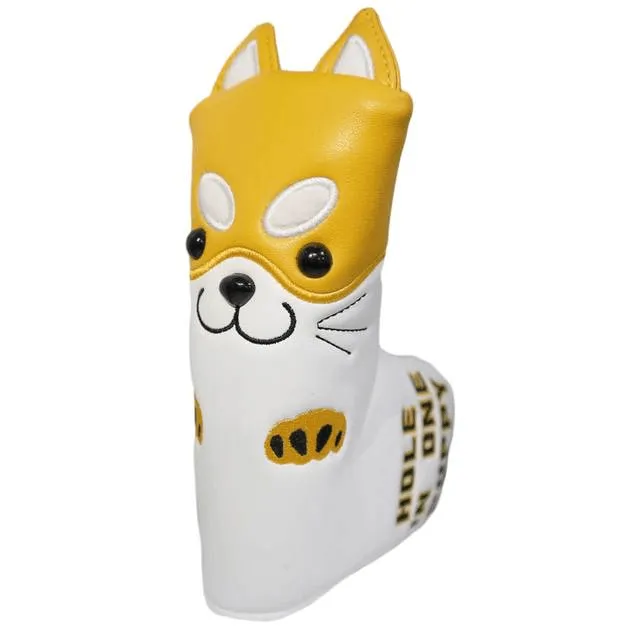 Cute Akita Golf Wood Head Cover PU Leather