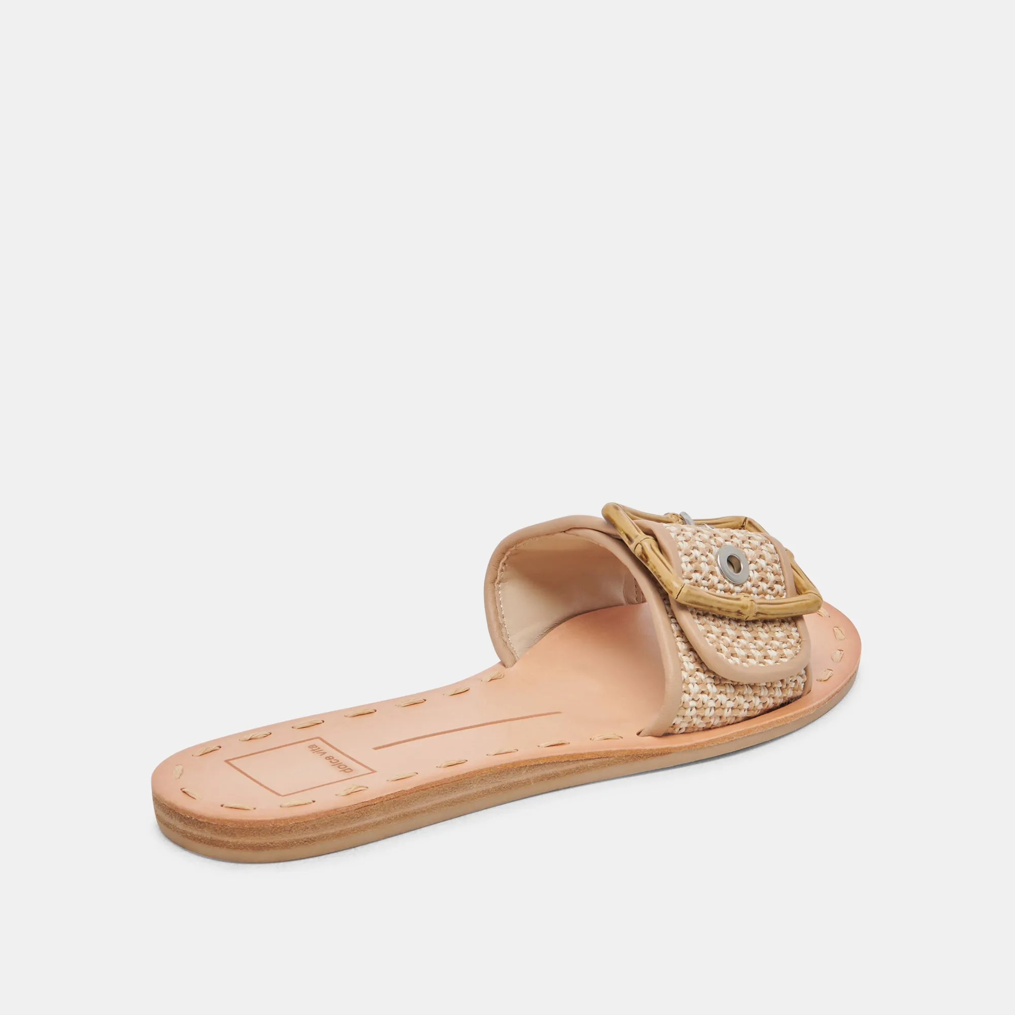 DASA WIDE SANDALS WHITE NATURAL RAFFIA