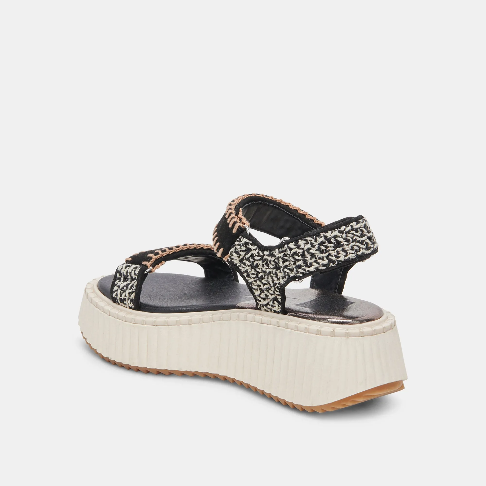 DEBRA SANDALS BLACK WHITE NUBUCK