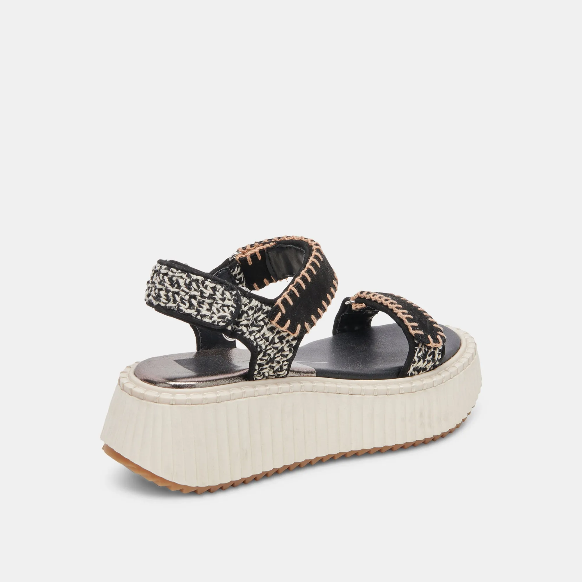 DEBRA SANDALS BLACK WHITE NUBUCK