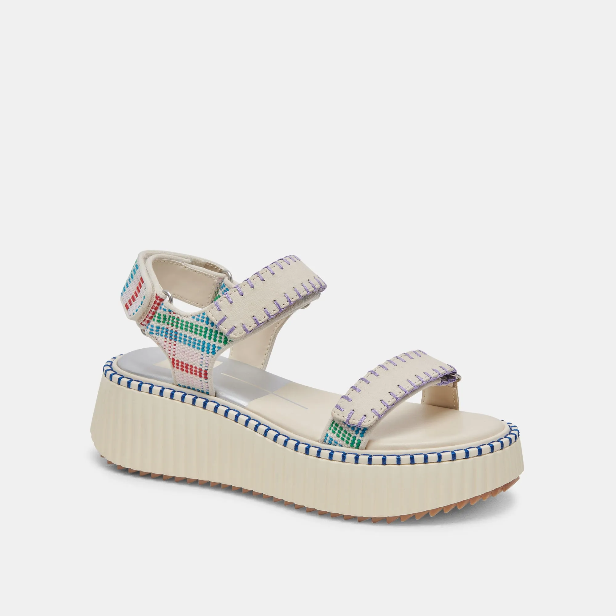 DEBRA SANDALS IVORY MULTI NUBUCK