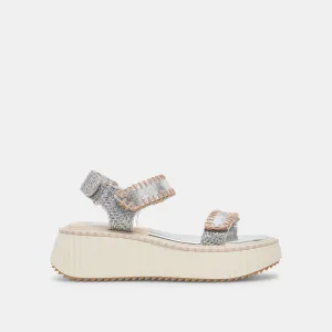 DEBRA SANDALS SILVER DISTRESSED LEATHER