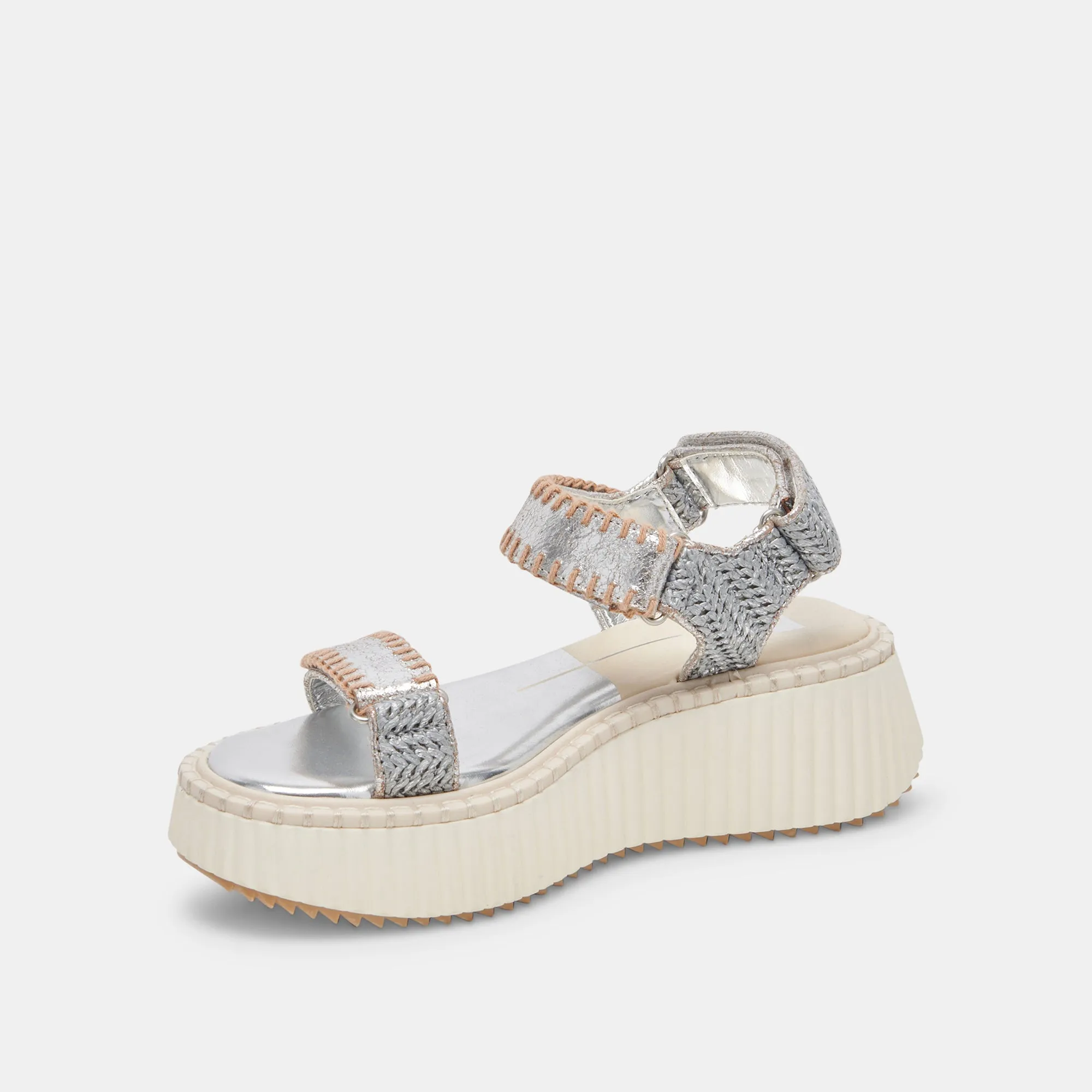 DEBRA SANDALS SILVER DISTRESSED LEATHER