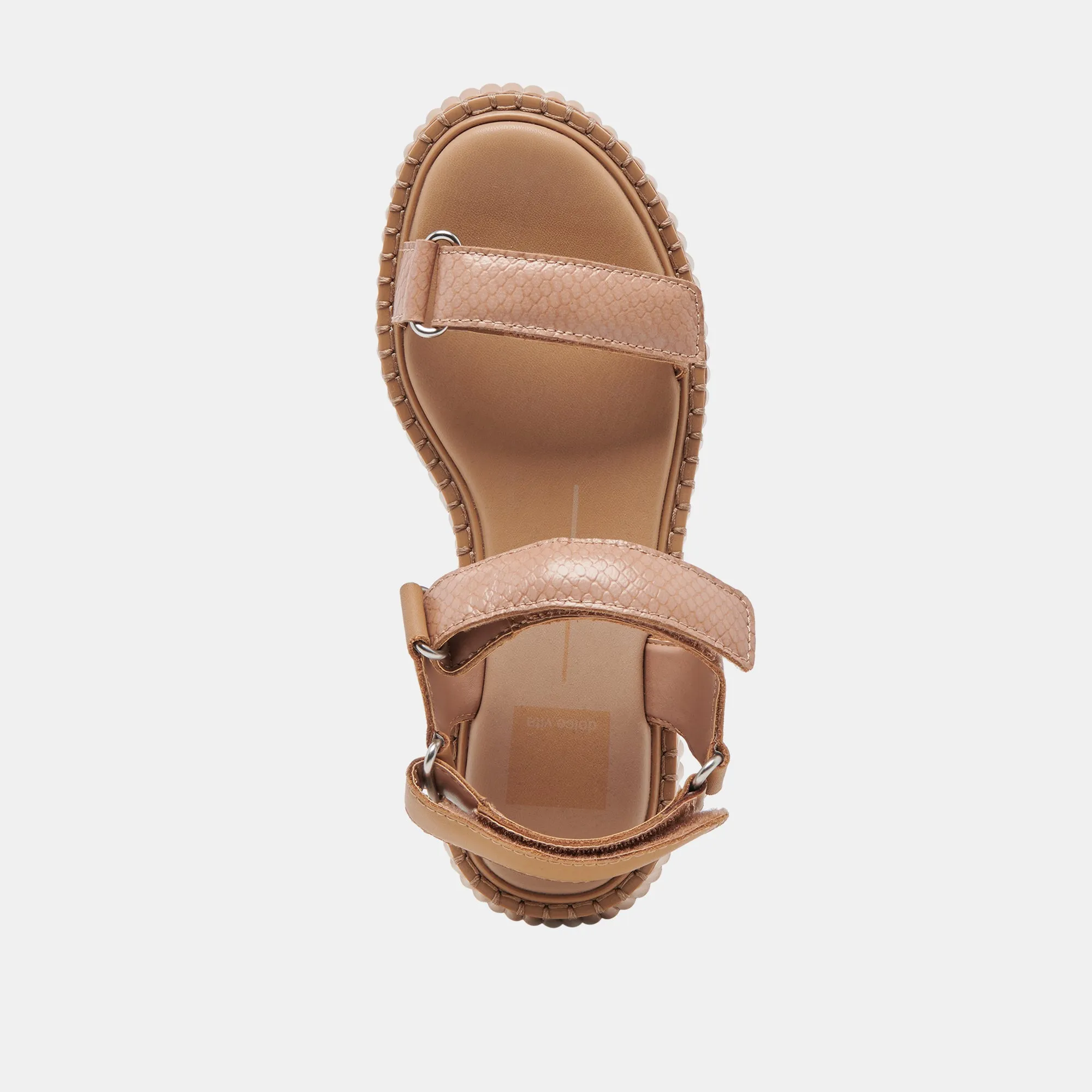 DEBRA SANDALS TOFFEE EMBOSSED LEATHER