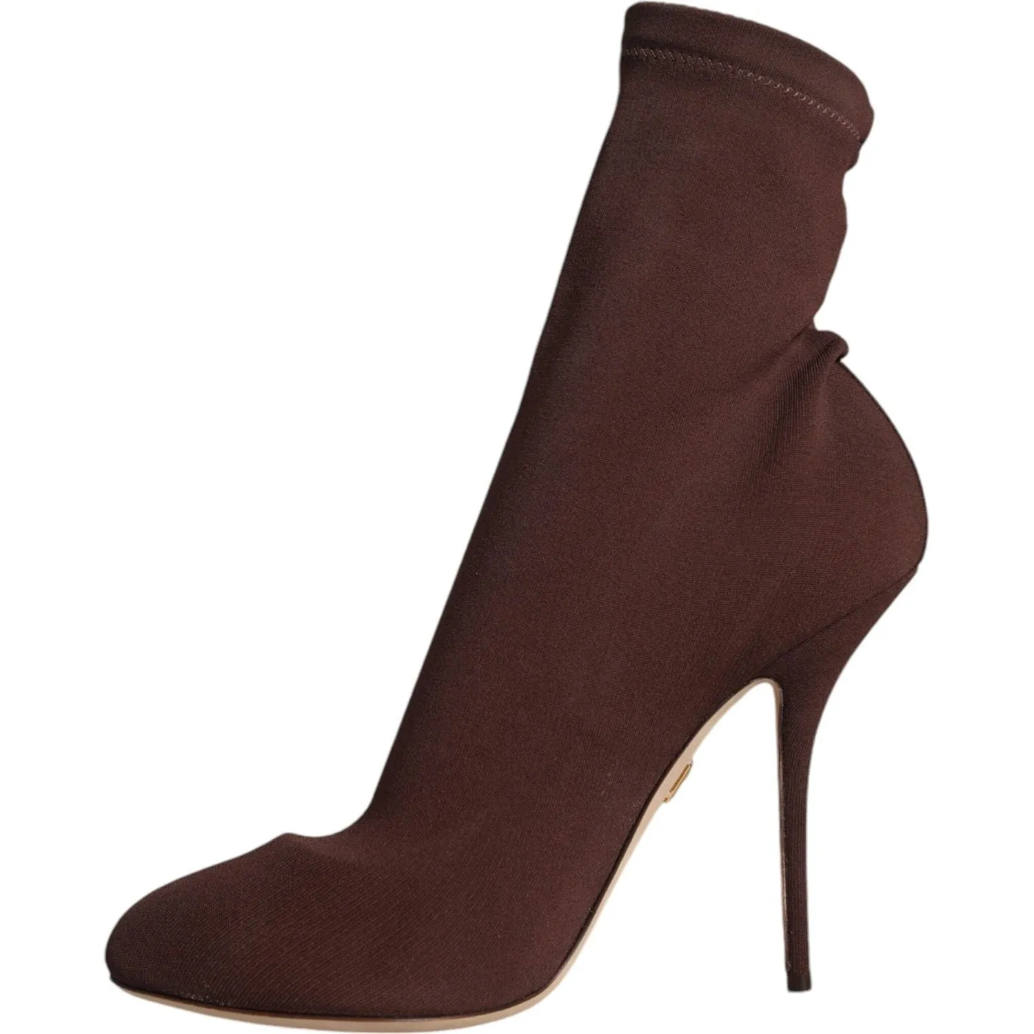 Dolce & Gabbana Brown Stiletto Heels Socks Ankle Boots Shoes