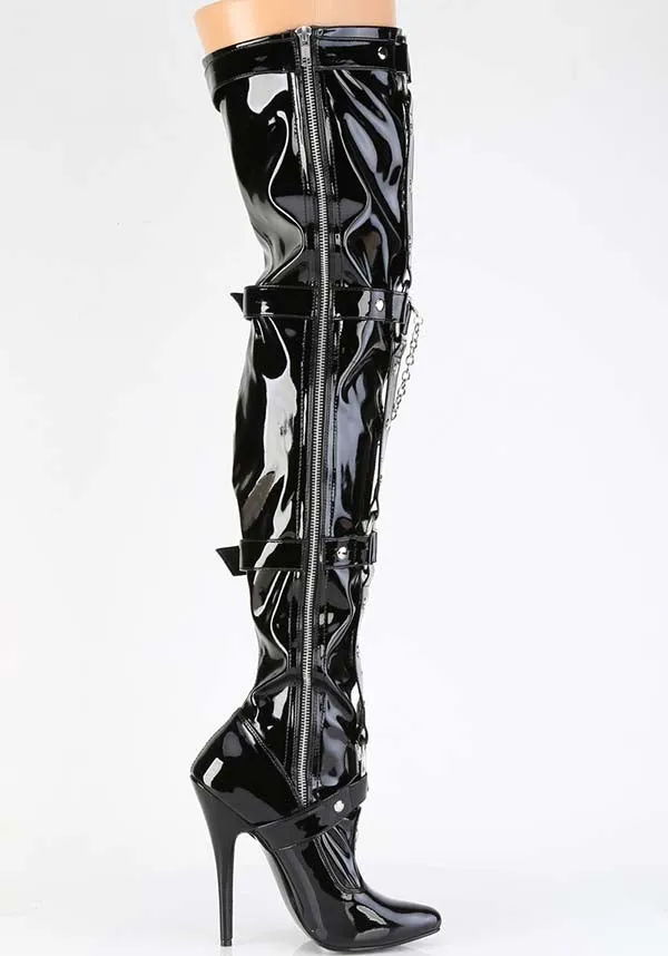 DOMINA-3027 [Black Patent] | BOOTS [PREORDER]