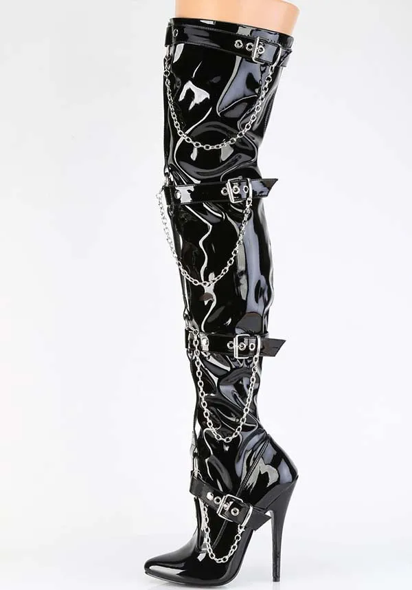 DOMINA-3027 [Black Patent] | BOOTS [PREORDER]