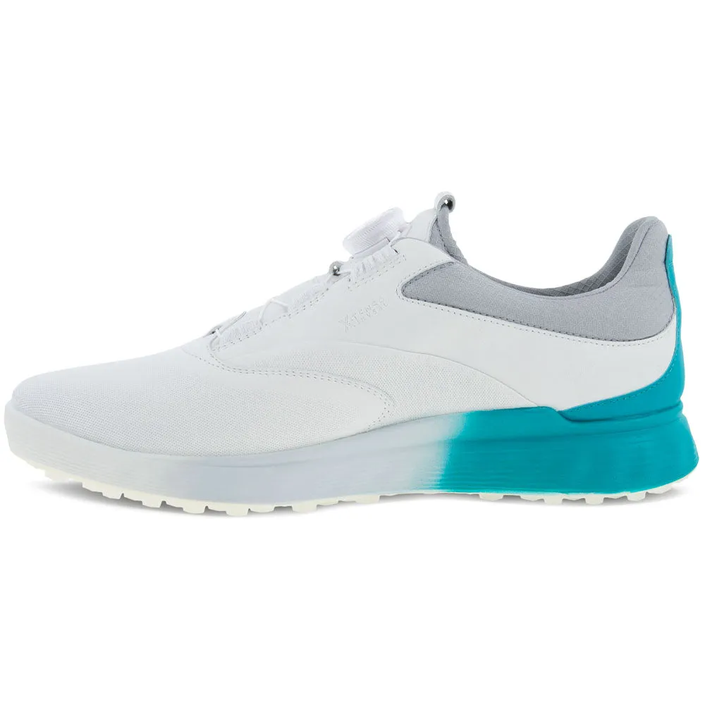 ECCO S-Three BOA Gore-Tex Spikeless Waterproof Shoes - White/Caribbean/Concrete