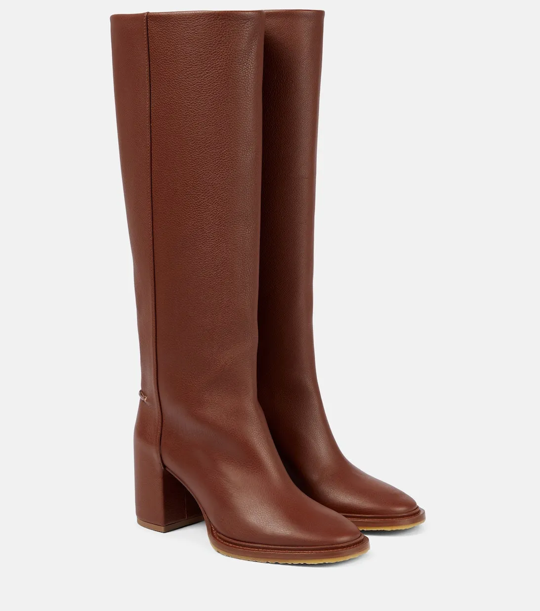 Edith boots in Chloé leather, brown