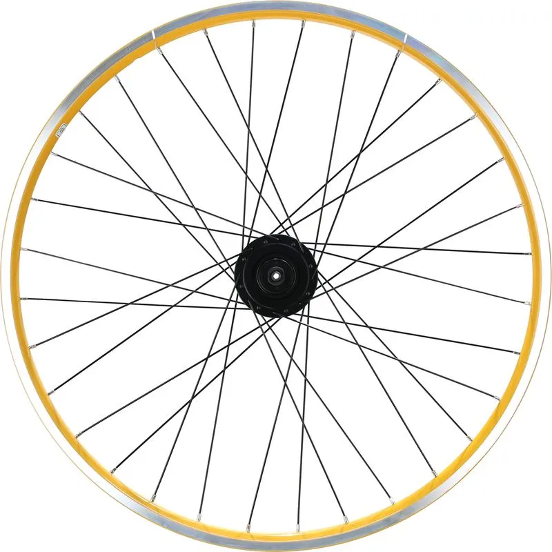 Electra Townie 7D EQ 26" Front Wheel, Shimano Nexus Hub, Yellow, Rim Brake, QR