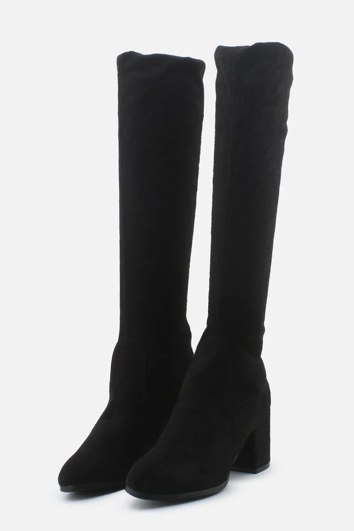 European Brand Block Thigh High Boots | Suede